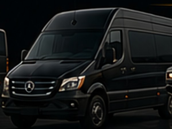 Black Mercedes Sprinter van
