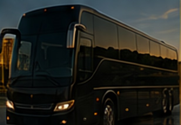 Black luxury coach bus